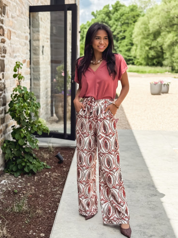 Pantalon à motifs Karina - Terracotta