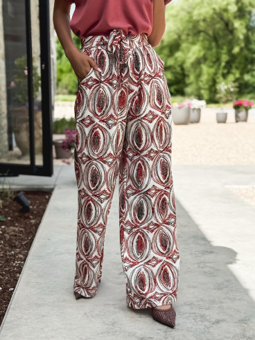 Pantalon à motifs Karina - Terracotta