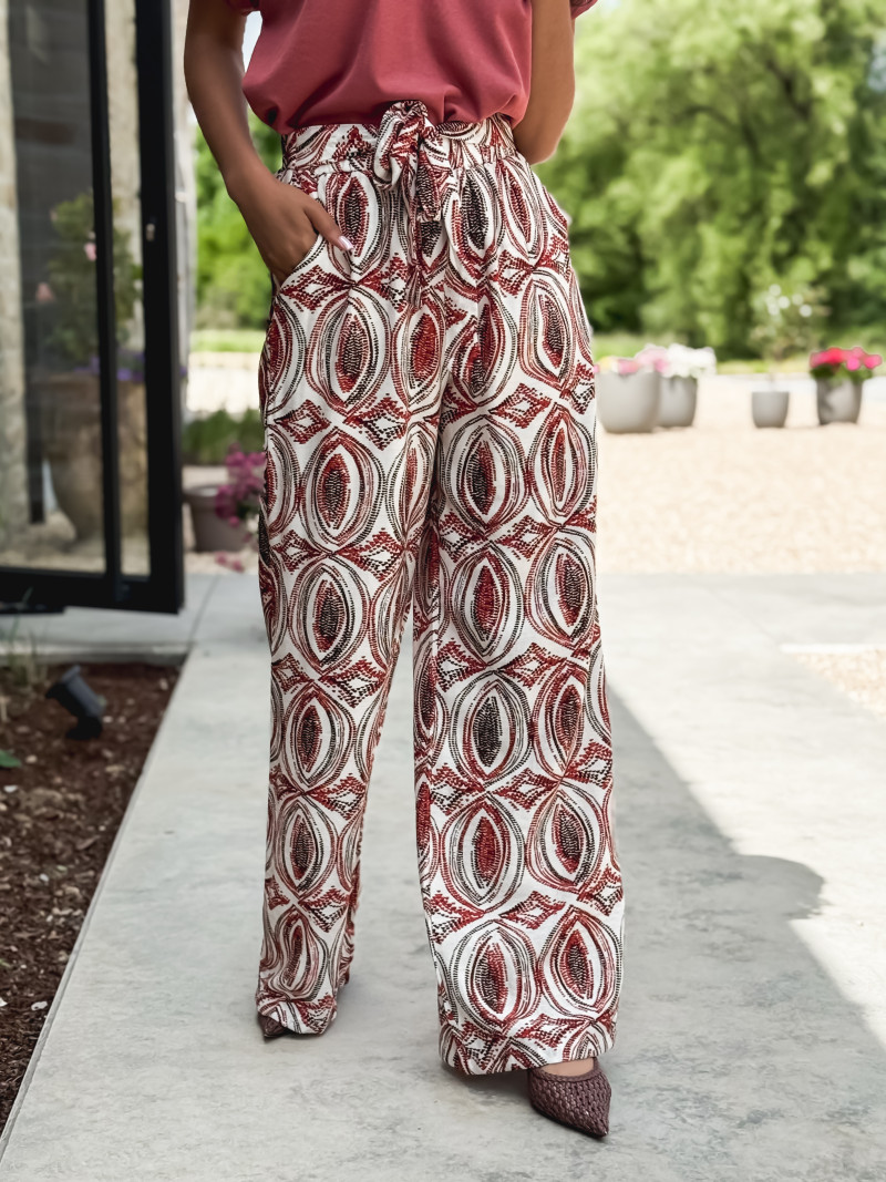 Pantalon à motifs Karina - Terracotta