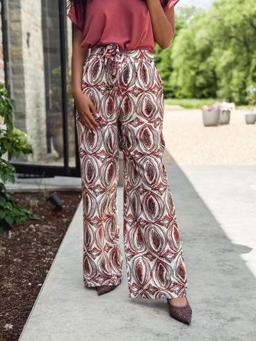 Pantalon à motifs Karina - Terracotta
