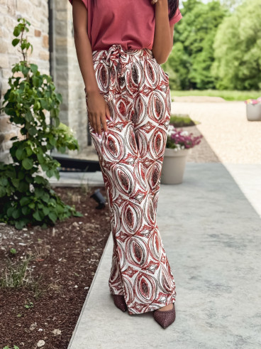 Pantalon à motifs Karina - Terracotta