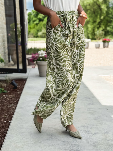 Pantalon à motifs Loriana - Vert