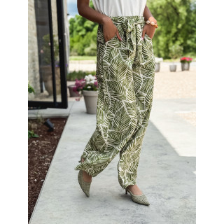 Pantalon à motifs Loriana - Vert