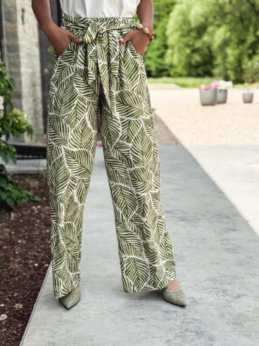 Pantalon à motifs Loriana - Vert