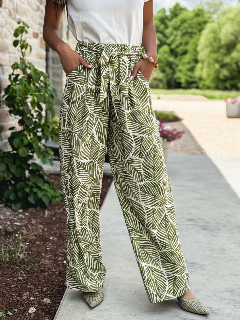 Pantalon à motifs Loriana - Vert