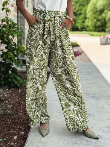 Pantalon à motifs Loriana - Vert