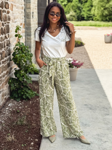Pantalon à motifs Loriana - Vert