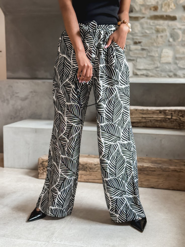 Pantalon à motifs Loriana - Noir
