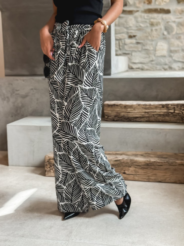 Pantalon à motifs Loriana - Noir