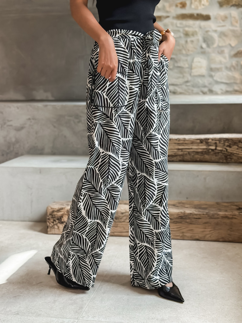 Pantalon à motifs Loriana - Noir