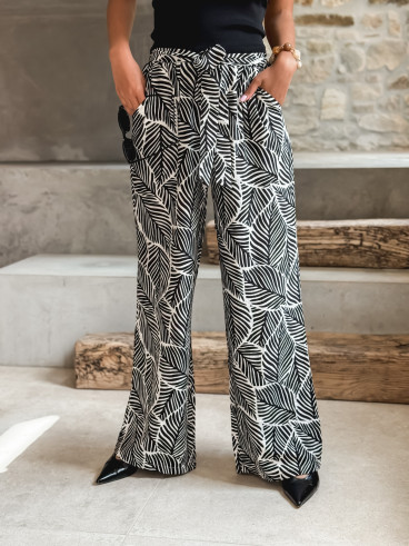 Pantalon à motifs Loriana - Noir