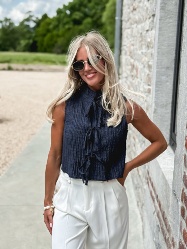 Blouse Angélia - Bleu marine