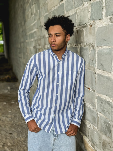 Chemise lignée Ismaël - Bleu/Blanc