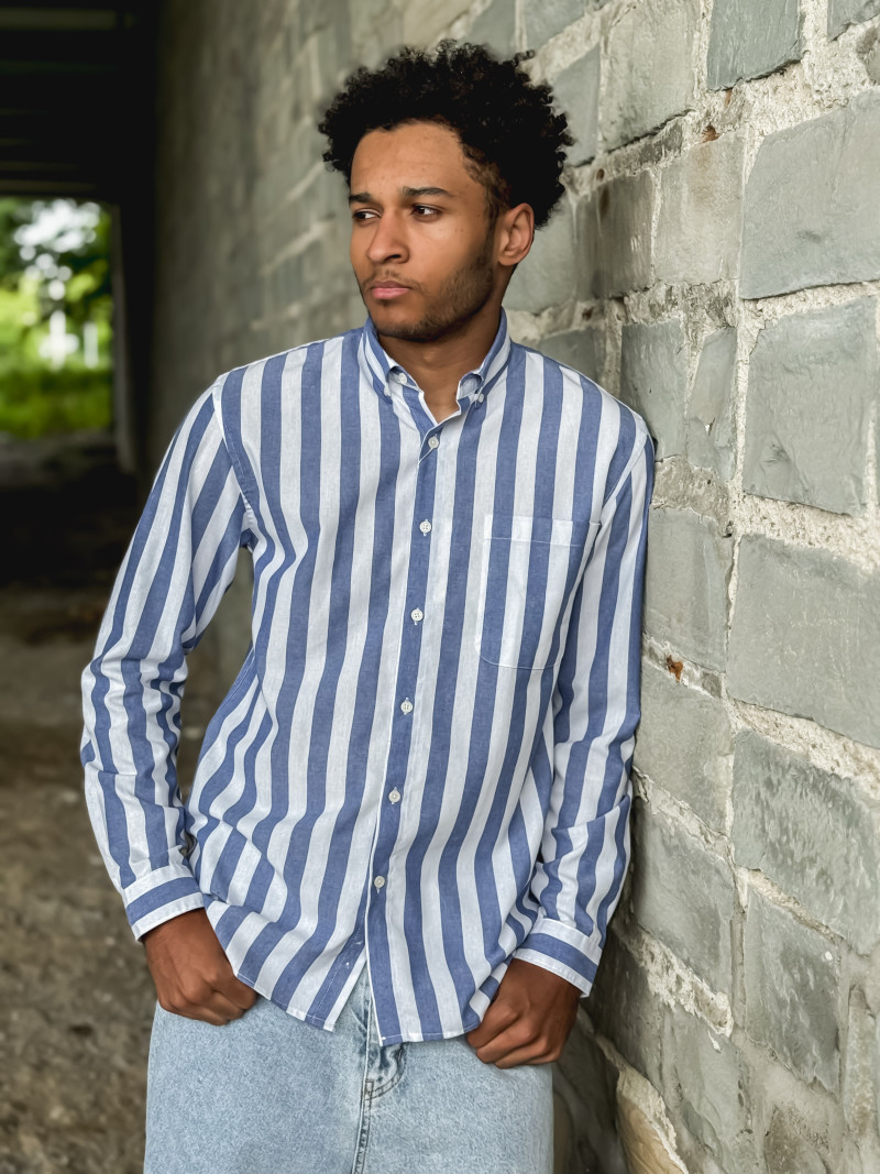 Chemise lignée Ismaël - Bleu/Blanc