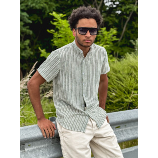 Chemise lignée Gabano - Kaki/Ecru