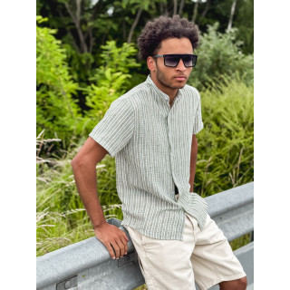 Chemise lignée Gabano - Kaki/Ecru