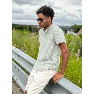 Chemise lignée Gabano - Kaki/Ecru
