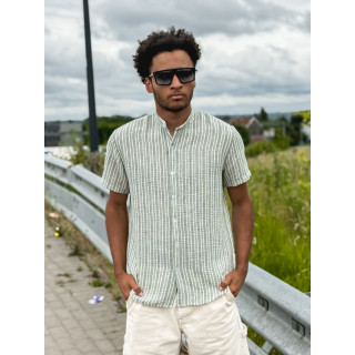 Chemise lignée Gabano - Kaki/Ecru