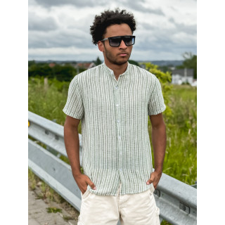 Chemise lignée Gabano - Kaki/Ecru