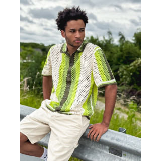 Chemise en crochet Mano - Ecru/Vert