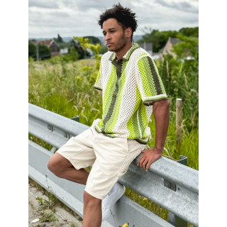 Chemise en crochet Mano - Ecru/Vert