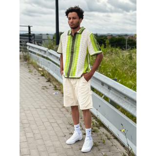 Chemise en crochet Mano - Ecru/Vert