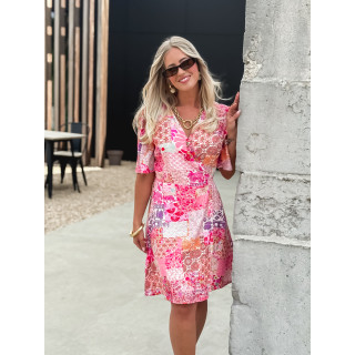 Robe courte à motifs Elenya - Fuchsia
