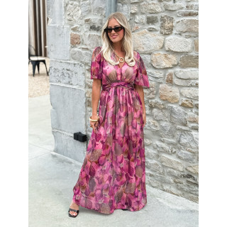 Robe longue Astra - Mauve/Doré