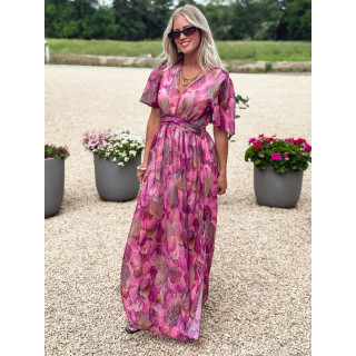 Robe longue Astra - Mauve/Doré