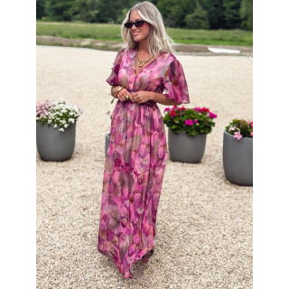 Robe longue Astra - Mauve/Doré