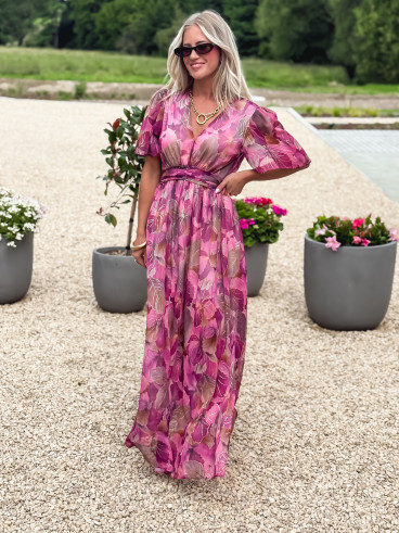 Robe longue Astra - Mauve/Doré