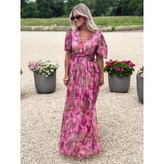 Robe longue Astra - Mauve/Doré
