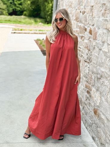 Robe longue Shelly - Brique