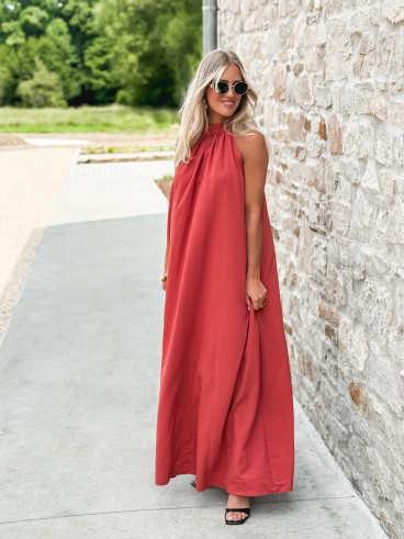 Robe longue Shelly - Brique