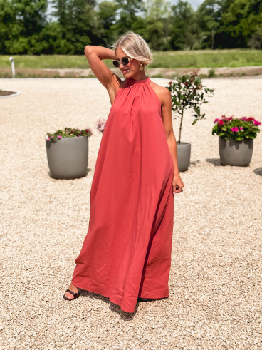 Robe longue Shelly - Brique