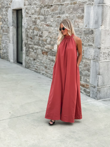 Robe longue Shelly - Brique