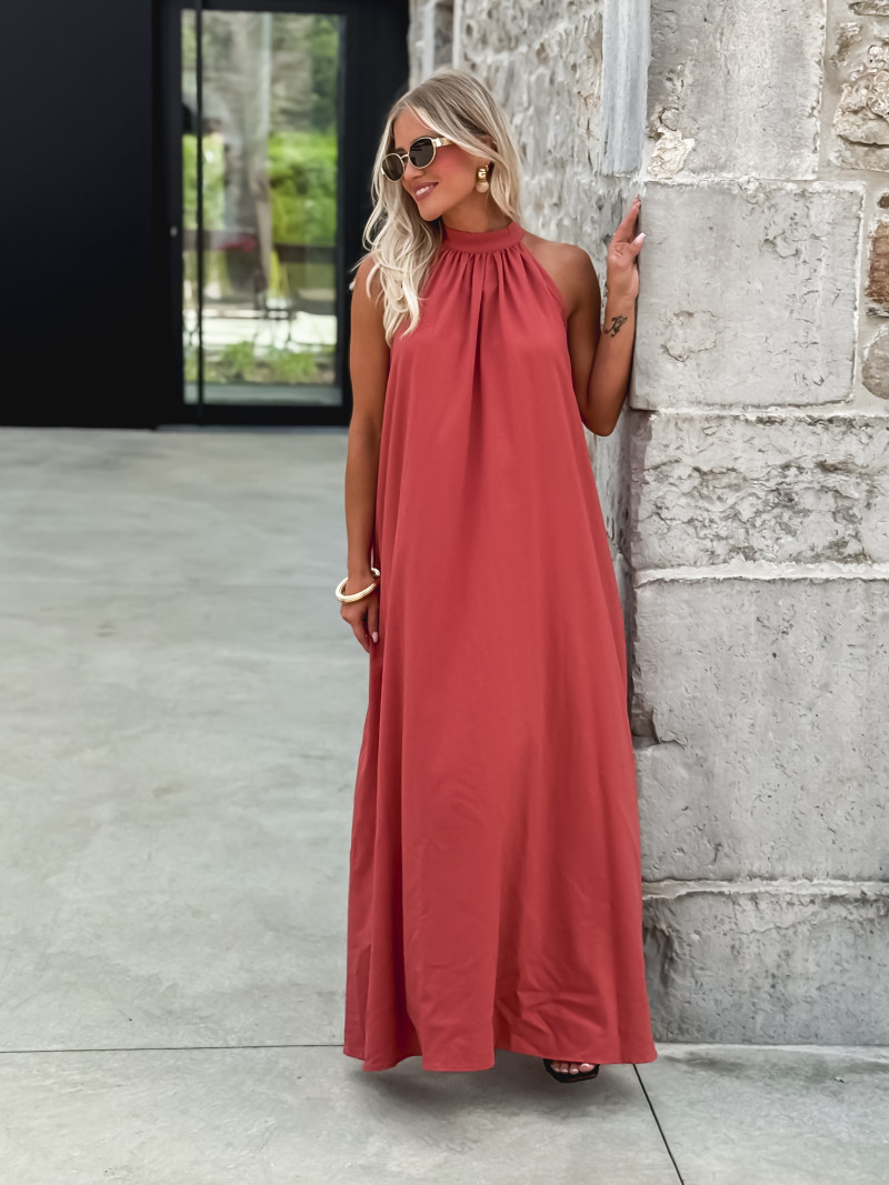 Robe longue Shelly - Brique
