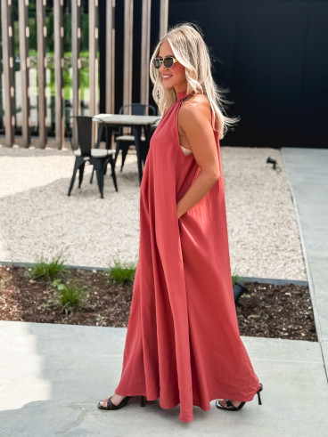 Robe longue Shelly - Brique