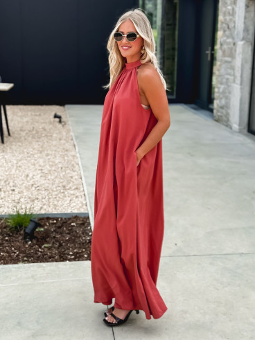 Robe longue Shelly - Brique