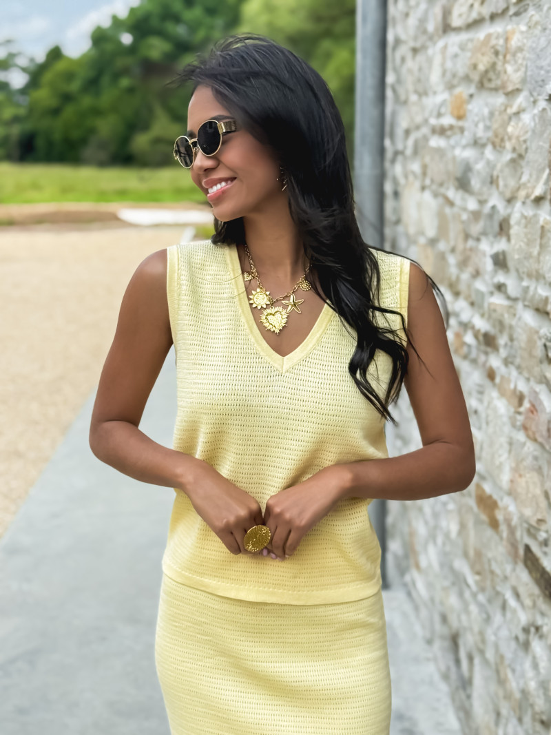 Pull sans manches Nirina - Jaune