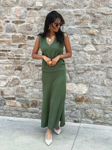 Jupe longue Nirina - Kaki