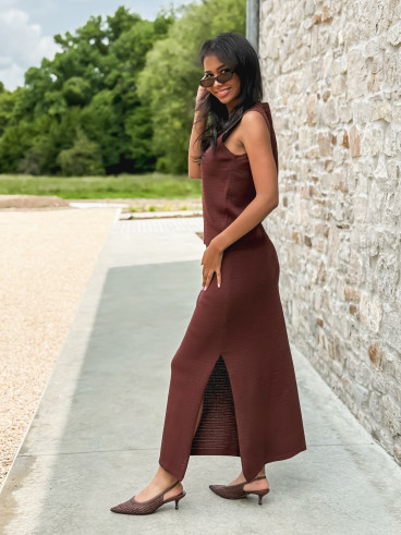 Pull sans manches Nirina - Chocolat