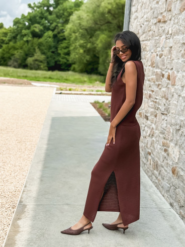 Pull sans manches Nirina - Chocolat
