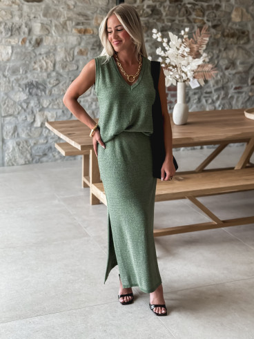 Pull sans manches Nirina - Kaki/Gold