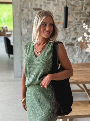 Pull sans manches Nirina - Kaki/Gold