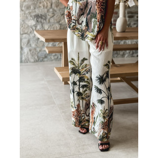 Pantalon à motif "Savane" - Ecru