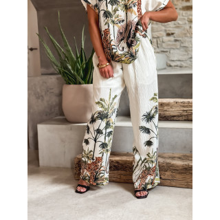 Pantalon à motif "Savane" - Ecru