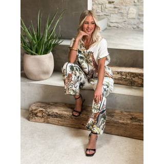 Pantalon à motif "Savane" - Ecru