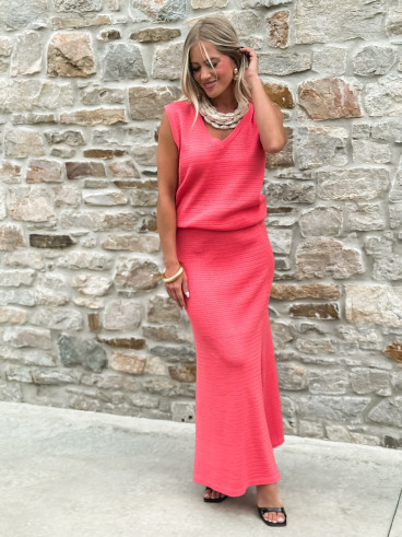 Jupe longue Nirina - Corail