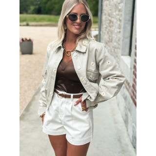 Veste à fleurs Solène - Greige